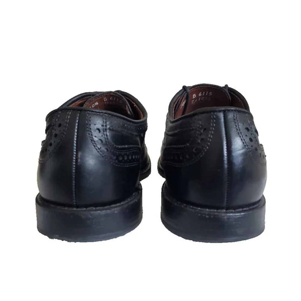 Allen Edmonds Strand Men's Size 10.5 B Black Leather Brogue Oxford Dress Shoes